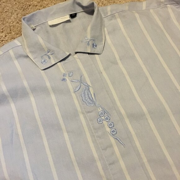 Vintage Canadian 100% Cotton Vertical Stripe Button Down Shirt - Picture 9 of 16